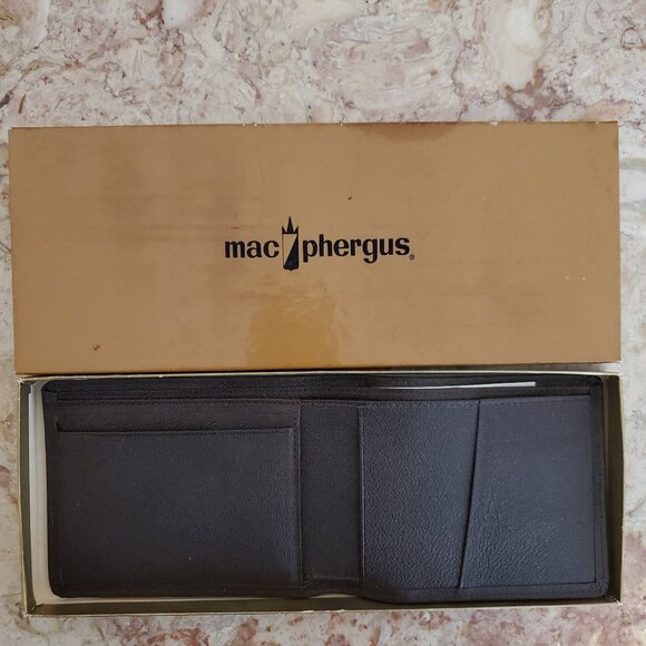 New Vintage Mac Phergus Brown Leather Bi-Fold Billfold Wallet Leather - Picture 1 of 4